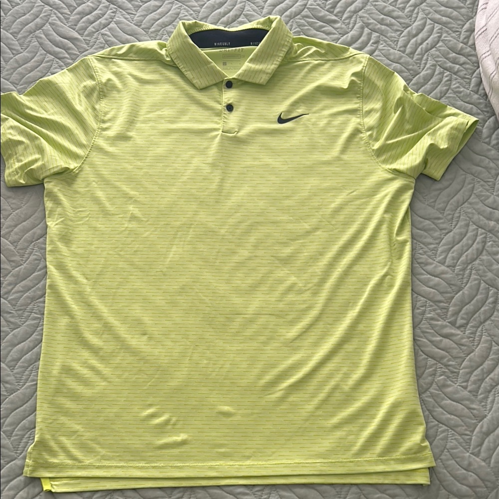 Nike Dri Fit Men's Lime Green Polo Shirt